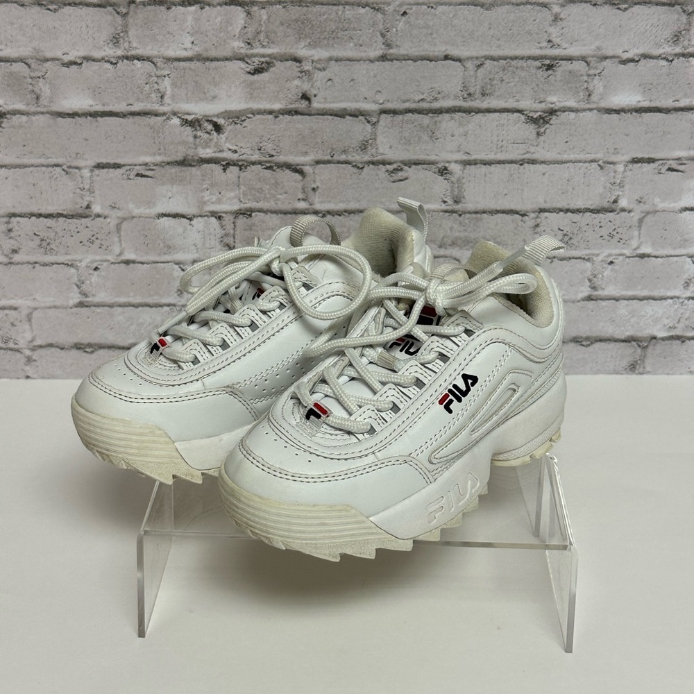 FILA Big Kids Disruptor II Casual Shoes Sneakers FW02945-111 White - Picture 2 of 13